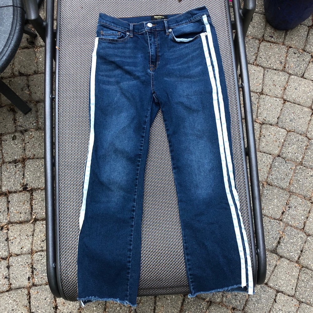 Used Juicy Couture Denim Jeans Cream Pinstripe